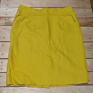 J. Crew Mustard Yellow Pencil Skirt